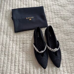 Birdies Black Flats with Sparkling Accents
